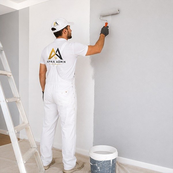 Apna Admin painter rolling a wall