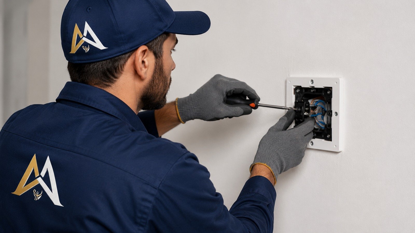 Apna Admin electrician completing a socket repair