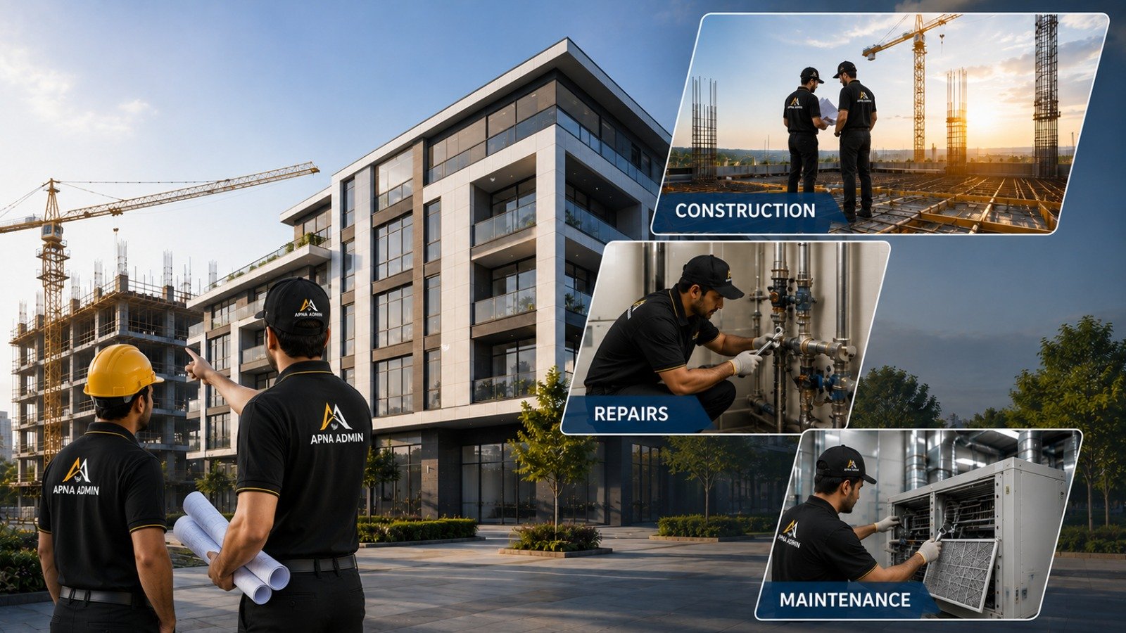 Construction, repairs and maintenance delivered on one property